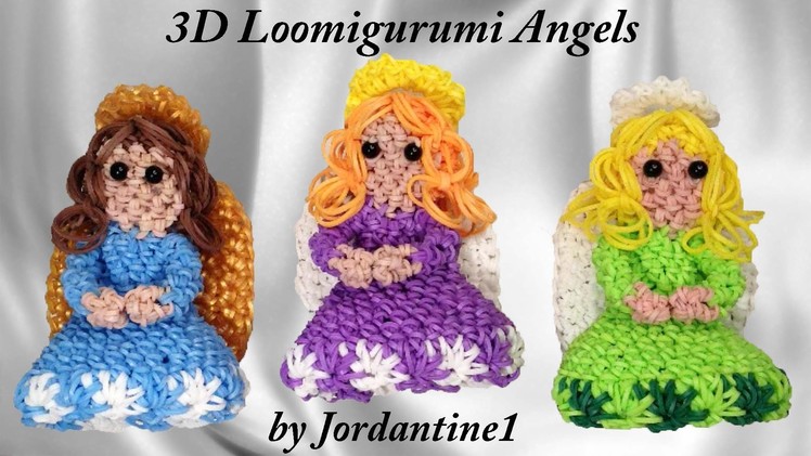 Angel Girl Loomigurumi. Amigurumi - Figure. Tree Topper - Rainbow Loom - Band Crochet - Christmas