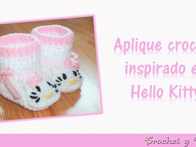 Aplique crochet (ganchillo) inspirado en Hello Kitty
