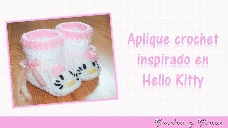 Aplique crochet (ganchillo) inspirado en Hello Kitty