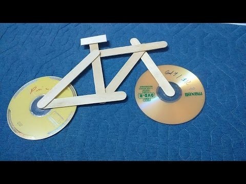 Craft For Kid - Easy Make Bicycle Using CD And Popsicle Stick