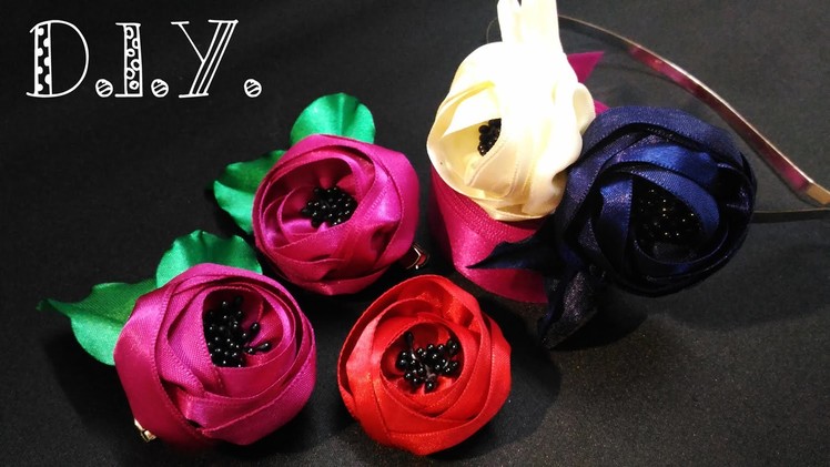 ❃ ❀ ❃ D.I.Y. Kanzashi English Rose ❃ ❀ ❃