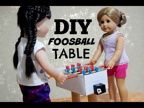 DIY AMERICAN GIRL DOLL FOOSBALL. TABLE SOCCER ~ Craft Tutorial!