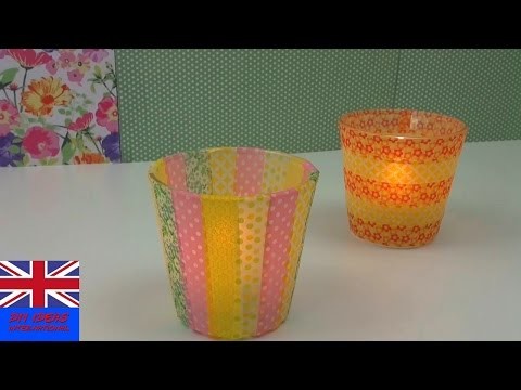 DIY Candle Holders Tutorial: Making Candle Holders with Washi Tape and Glass | Selfmade Decoration