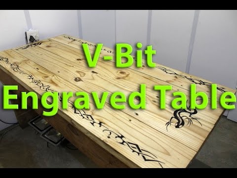DIY CNC Router - V Bit engraving my table