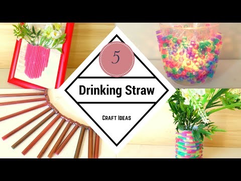 DIY Five  Drinking Straw Craft Ideas | DIY Recycling | by Fluffy Hedgehog