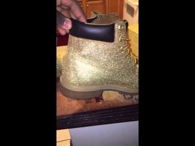 DIY Gold Glitter Timberland boots