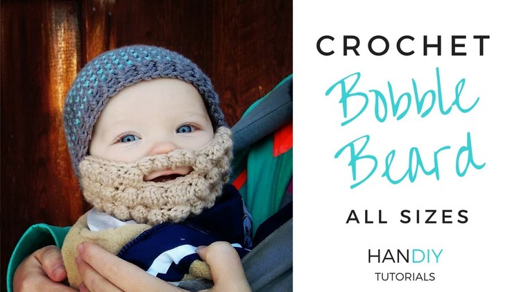 Easy Crochet Beard Tutorial (Free Bobble Beard Pattern All Sizes by Ashlee Marie)