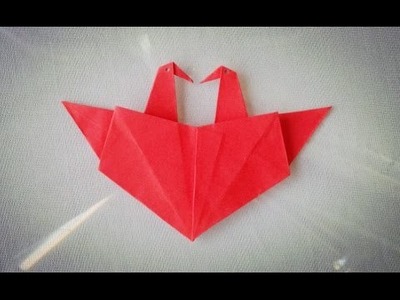 Heart with two cranes - origami - craft tutorial