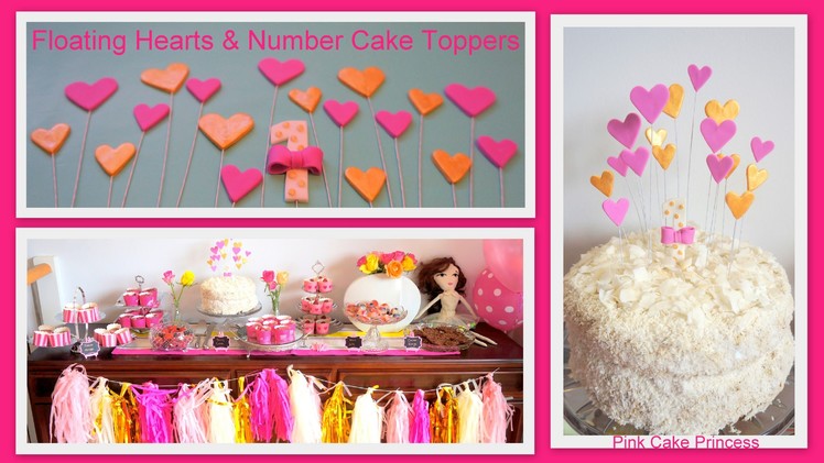 How to Make Floating Hearts & Number 1 Cake Toppers Decorations
