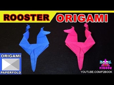 How to make Origami Roster - Paper Animal Craft For Kids - F2BOOK Video 79