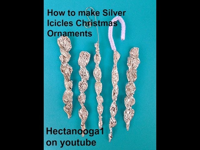 How to make SILVER ICICLE ornaments for the tree, crafts for kids