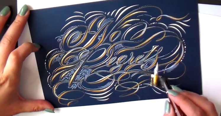 Illustrated Calligraphy with flourishes and designs
