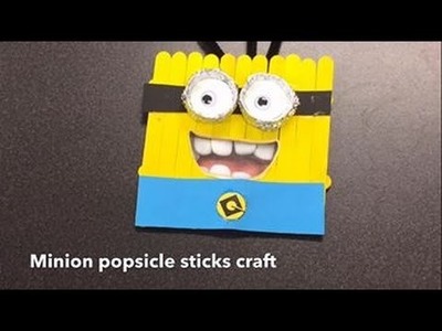 Minion popsicle sticks craft for kids - how to make- bricolage