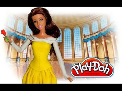 Play doh craft  dress barbie like disney princess belle HD