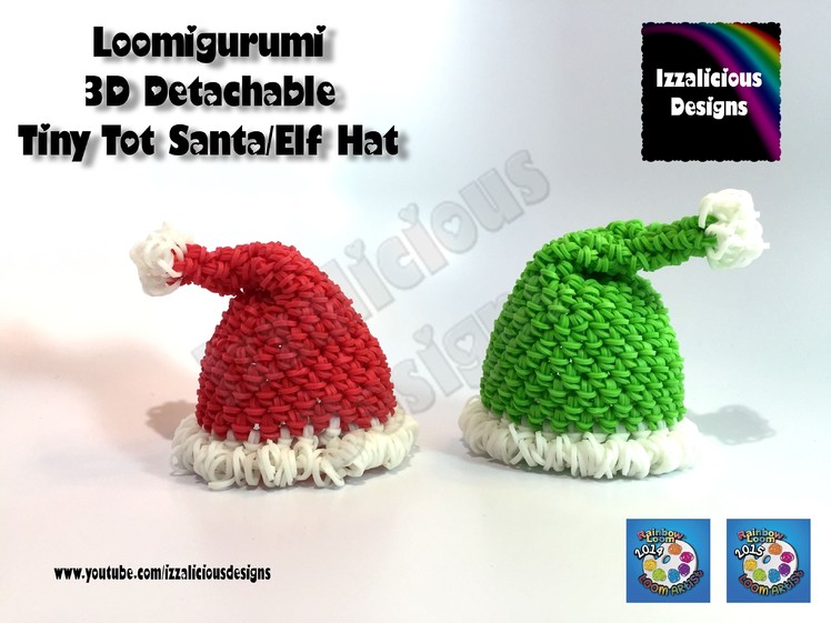 Rainbow Loom Loomigurumi Santa Claus | Elf Hat (Pt1) Tiny Tot Christmas Figure w. Rainbow Loom Bands