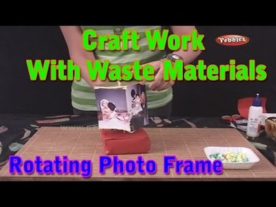 Rotating Photo Frame | Craft Work With Waste Materials | Learn Craft | Waste Material Craft Work