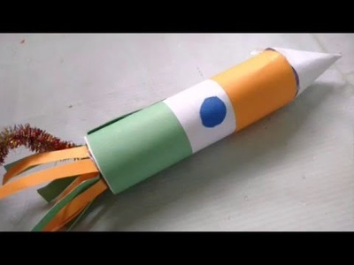 Tricolour (Indian Flag) Rocket Craft For Kids.Toilet Paper Roll Craft