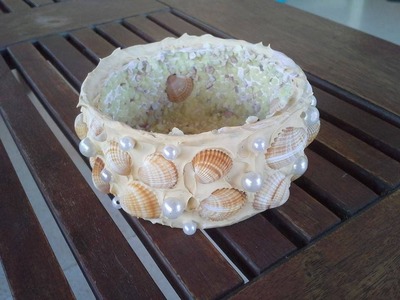 Upcycled tuna tins Tutorial video no. 2 - Sea shells candle holders
