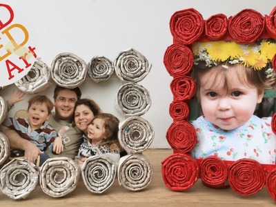 DIY Newspaper Roll Frames Gift for Father's Day or Mother's Day
