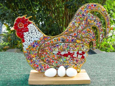 Egg Art - What To Do With Broken Eggshell Pieces - Pysanky Pysanka Ostrich Rooster Chicken