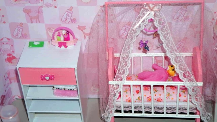 How to make a baby crib. cot (part 2) for doll (Monster High, Barbie, etc)