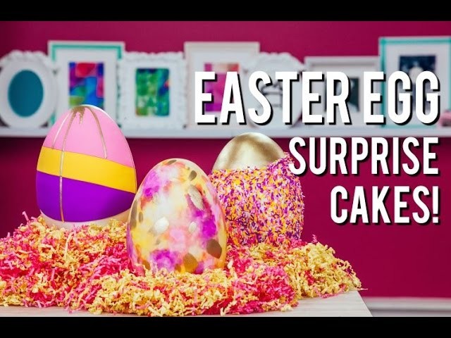 How to Make CANDY FILLED EASTER EGG SURPRISE CAKES! Chocolate, Vanilla, and Marble Eggs!