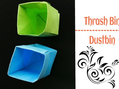 Origami Paper "Thrash Bin.Basket. Dustbin - A4 sheet !!