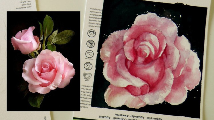 Watercolor Tutorial: How to paint a realistic rose and how to draw upside down by ART TV