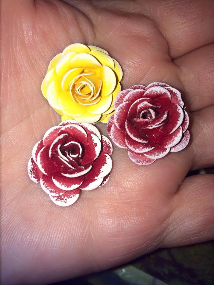 Hoe om papier rosies te maak.how to make paper roses,