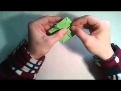 Orgami   How to make an easy jumping frog  [Origami - Papiroflexia]