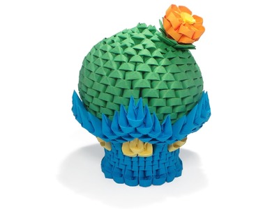 3D Origami Round Cactus