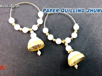 DIY Paper Quilling Jhumka | How to make | JK Wedding Craft 075