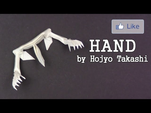 Halloween Origami SKELETON HAND by Hojyo Takashi - Yakomoga Origami tutorial