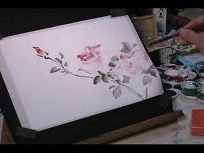 How to Draw Roses on Rice Paper in Watercolor