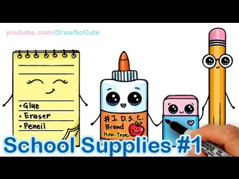 How to Draw School Supplies Cute and Easy #1