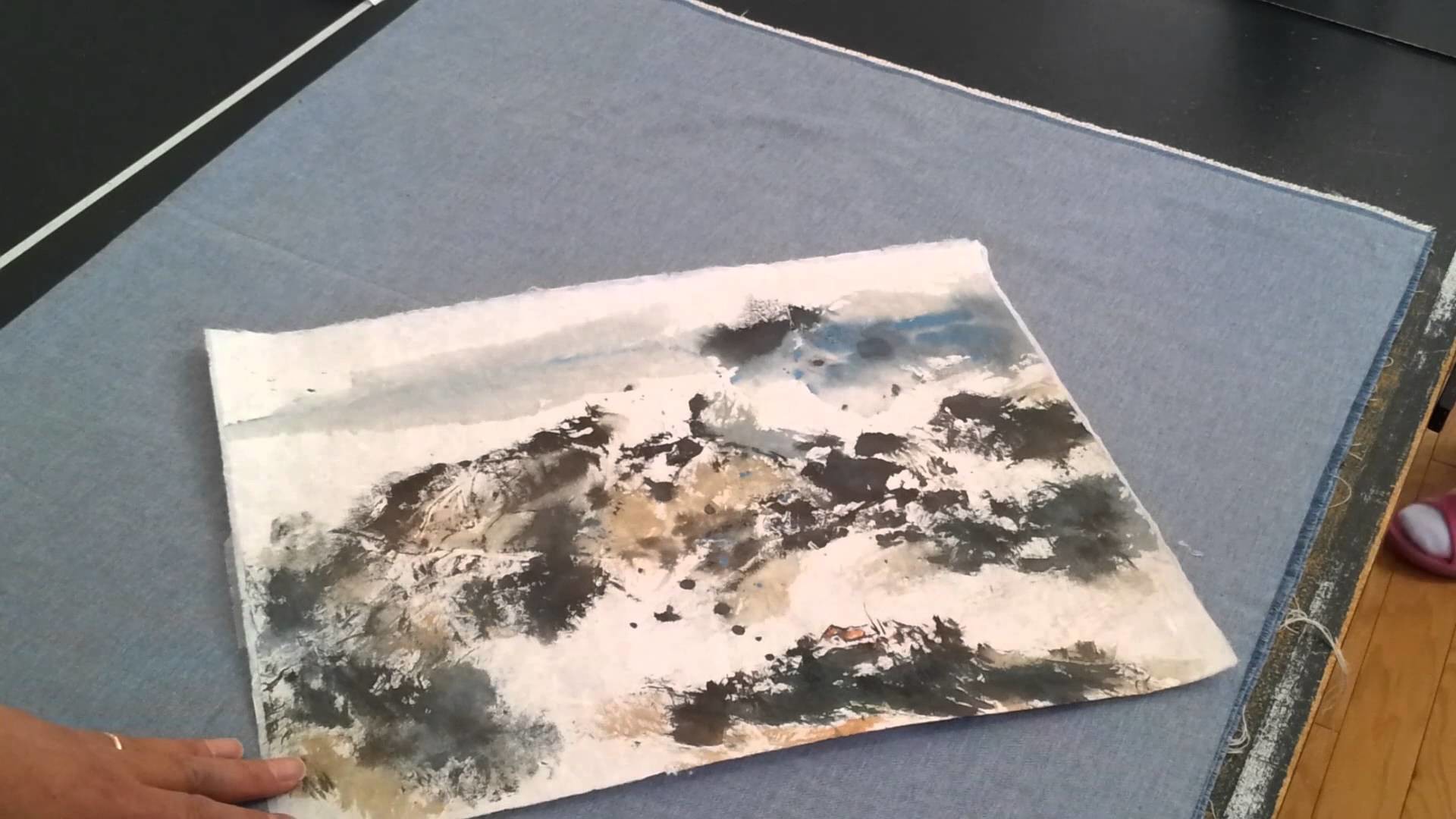 How to Flatten Crinkled Rice Paper Painting with Silicone Dry Mounting