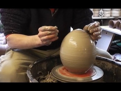 Making. Throwing a Giant Pottery Easter Egg on the wheel
