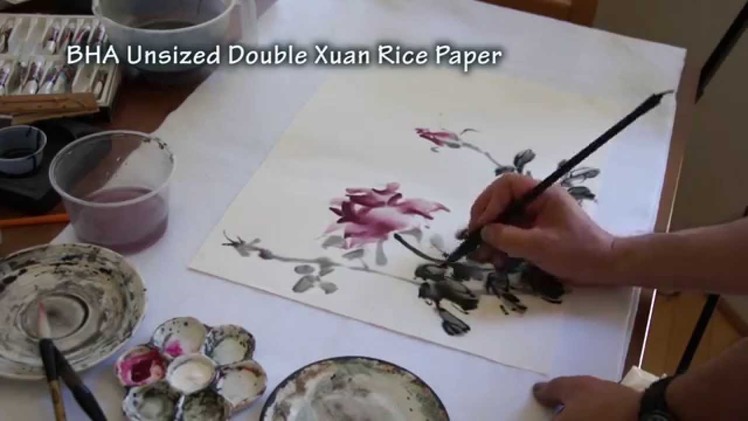 Painting Live Roses on Double Xuan Chinese Rice Paper(1.2)