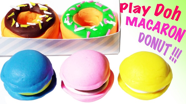 Play Doh Macaron Donuts Cake Cookies Cupcake Kids Dough Kitchen Fun Playdough Toys Playsets Games