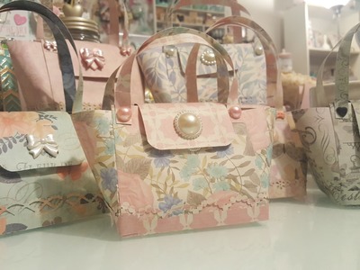 Pretty paper handbags using 12x12 paper