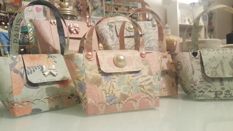 Pretty paper handbags using 12x12 paper
