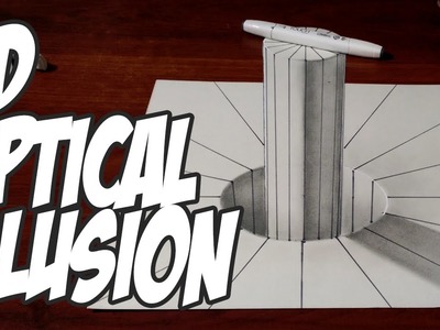 3D Cylinder with Lines - Optical Illusion