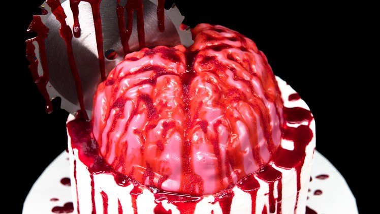 Bloody Jello Brain Cake (Zombie Cake) for Halloween