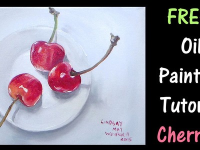 Cherries on a Plate Beginner Oil Painting Tutorial