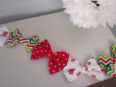 {DIY Christmas}❄Step by Step Sewing - Fabric Bow Garland