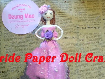 DIY - doll for kids.baby - Bride Paper Doll Craft part 1