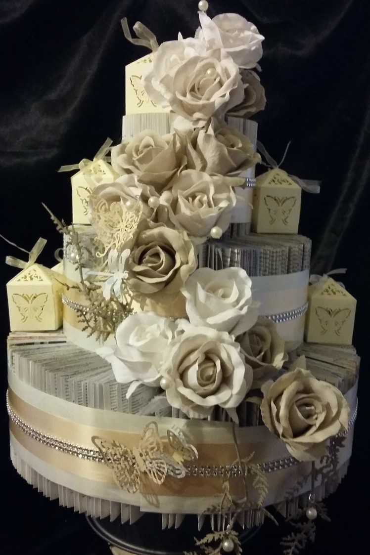 DIY WEDDING DECORATIONS - STUNNING WEDDING CAKE  - BOOK FOLD TUTORIAL