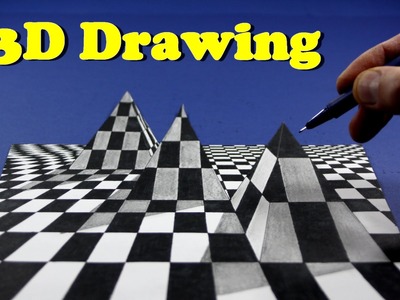 Drawing 3D chess pyramid, Visual Illusion