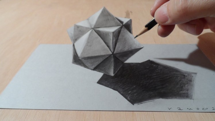 Drawing 3D Cuboctahedron, Optical Illusion