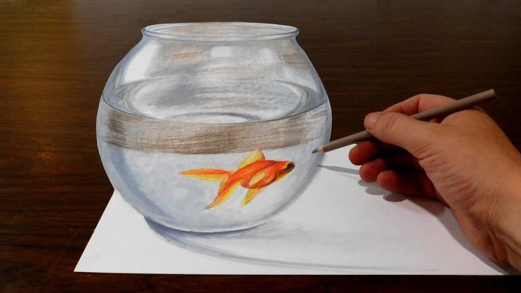 Drawing a Goldfish Bowl - Optical Illusion Trick Art